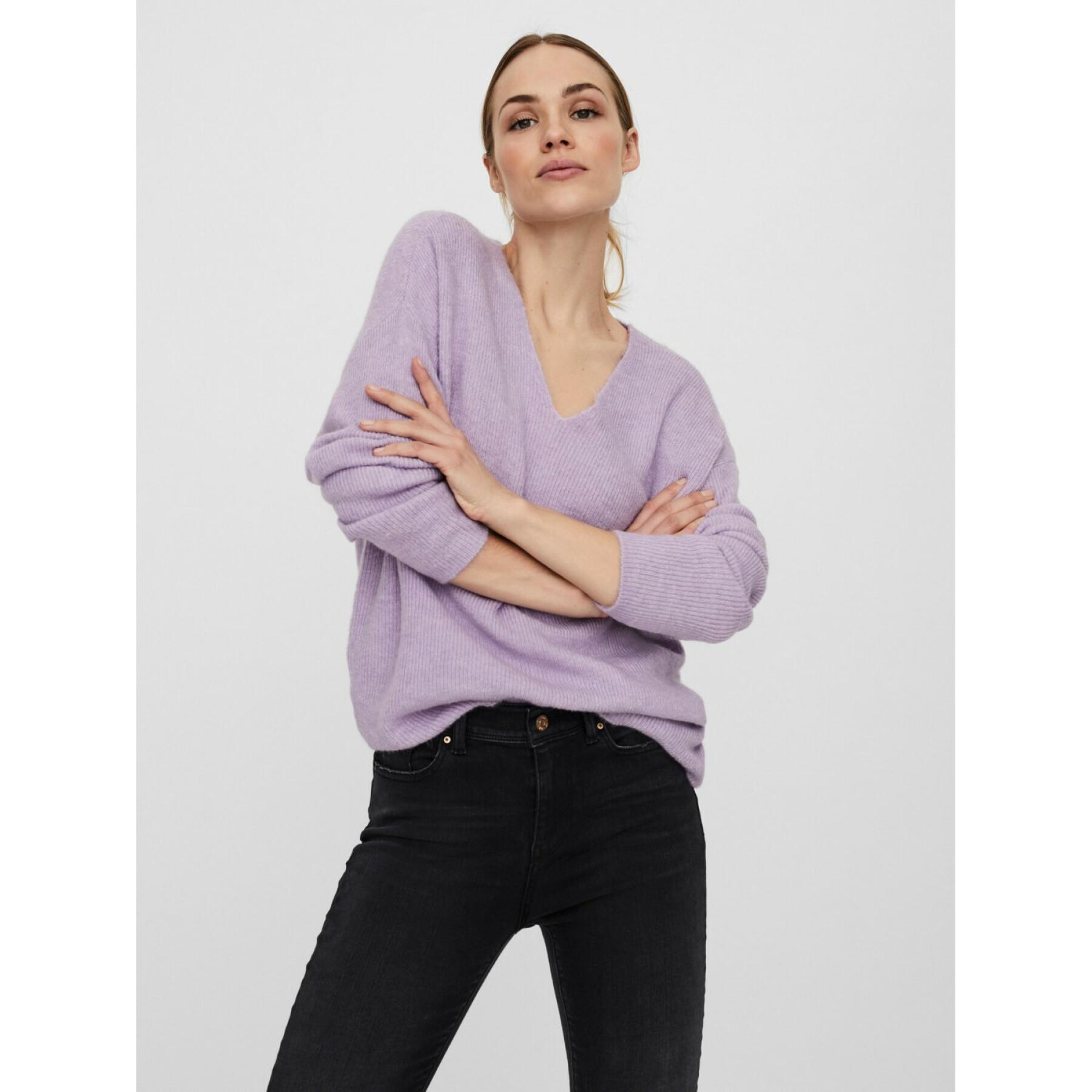 Pullover mit V-Ausschnitt für Frauen Vero Moda vmcrewlefile