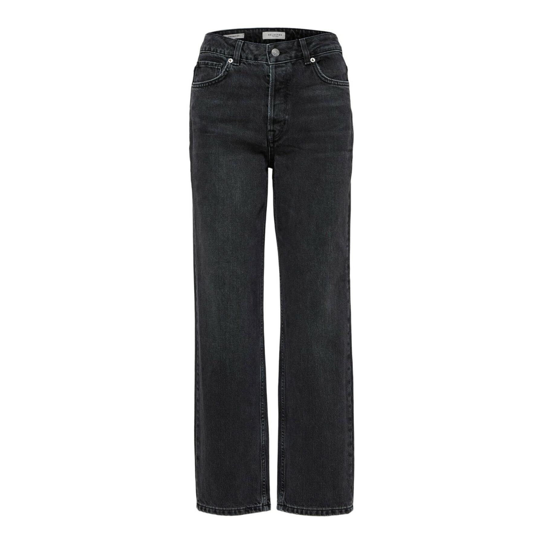Damen Jeans mit hoher Taille gerade Selected Kate