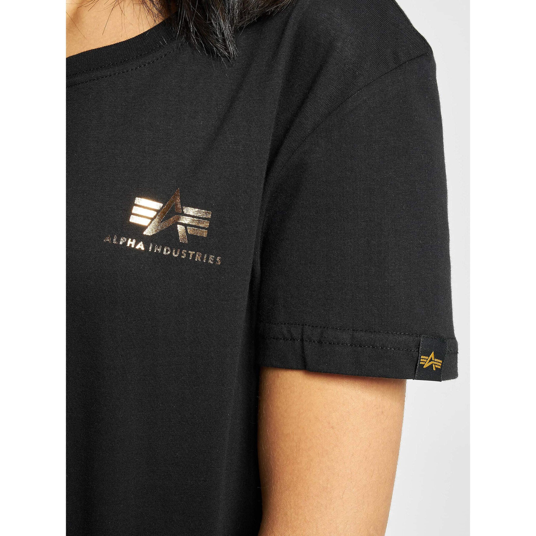 Frauen-T-Shirt Alpha Industries Basic Small Logo Foil Print