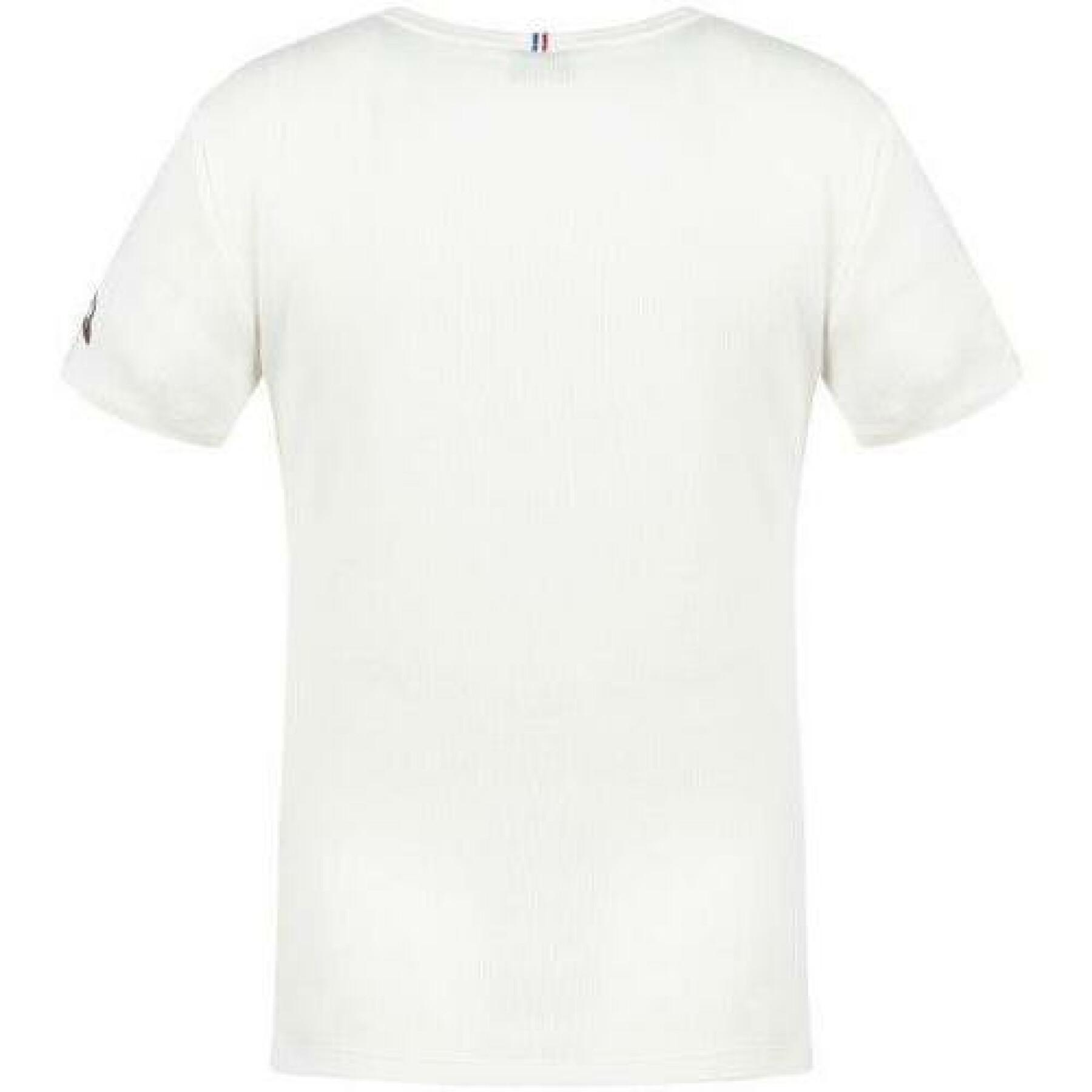 Frauen-T-Shirt Le Coq Sportif terre battue col v