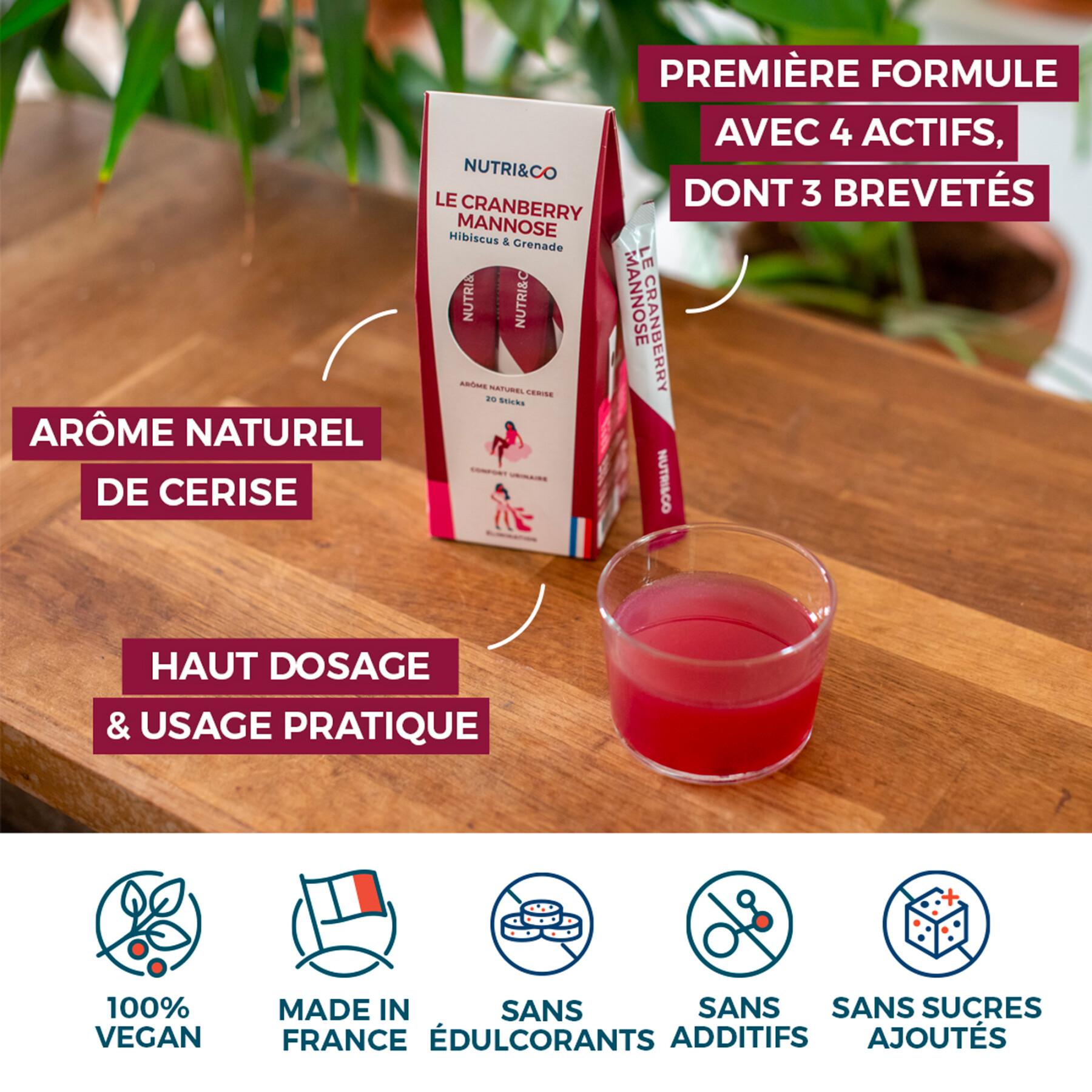 Nahrungsergänzungsmittel für den Harnkomfort Nutri&Co Le Cranberry Mannose - 20 sticks