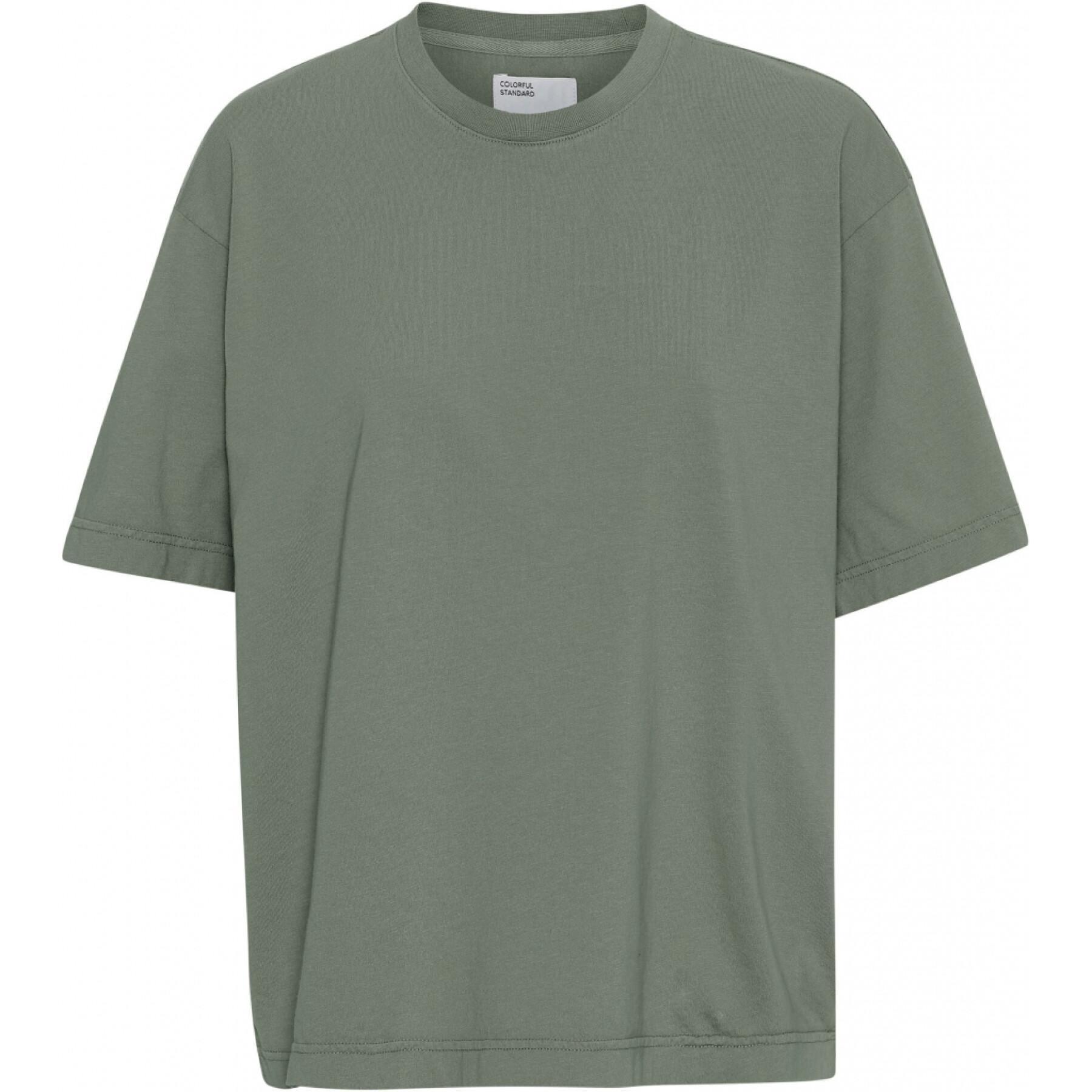 T-Shirt Damen Colorful Standard Organic oversized dusty olive