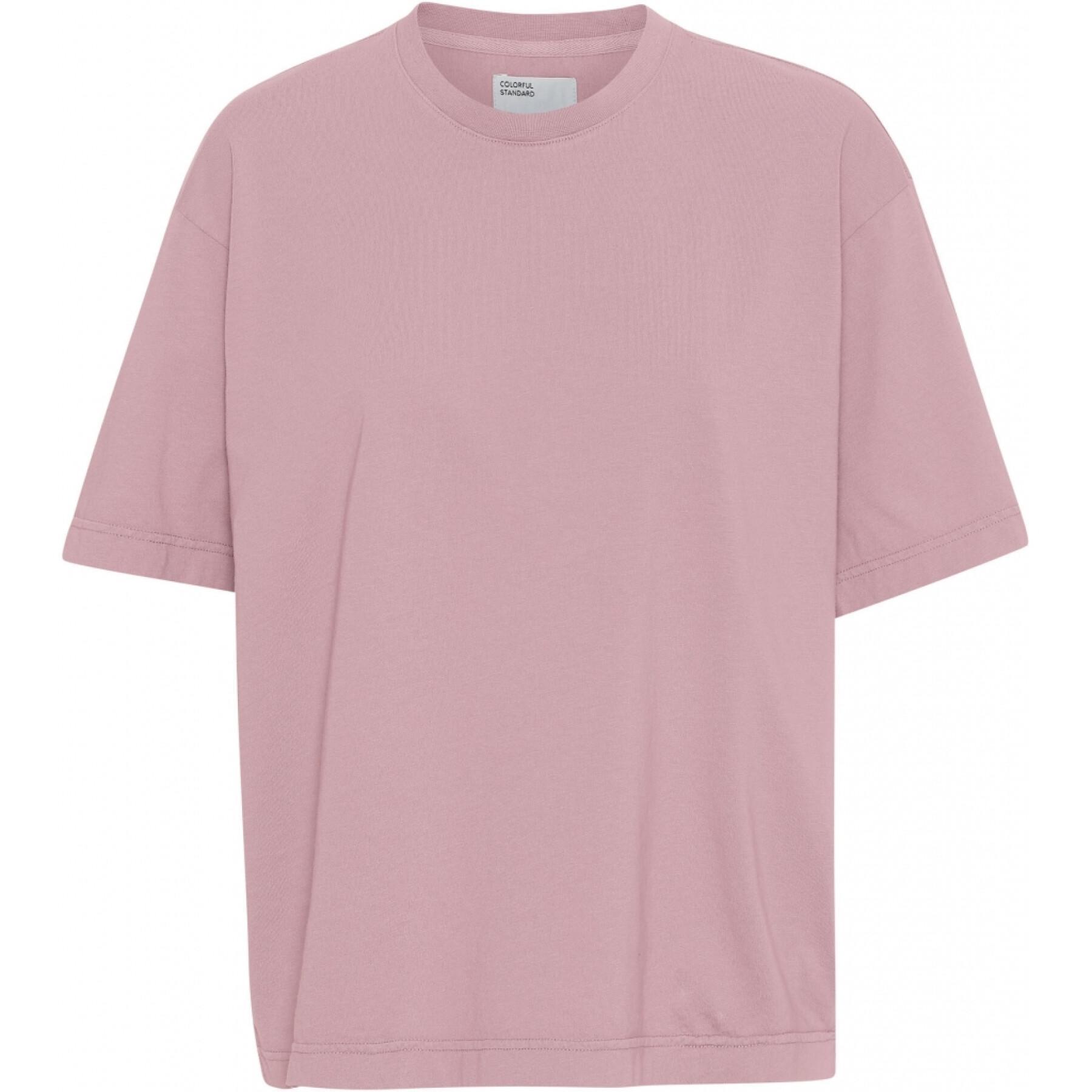 T-Shirt Frau Colorful Standard Organic oversized faded pink