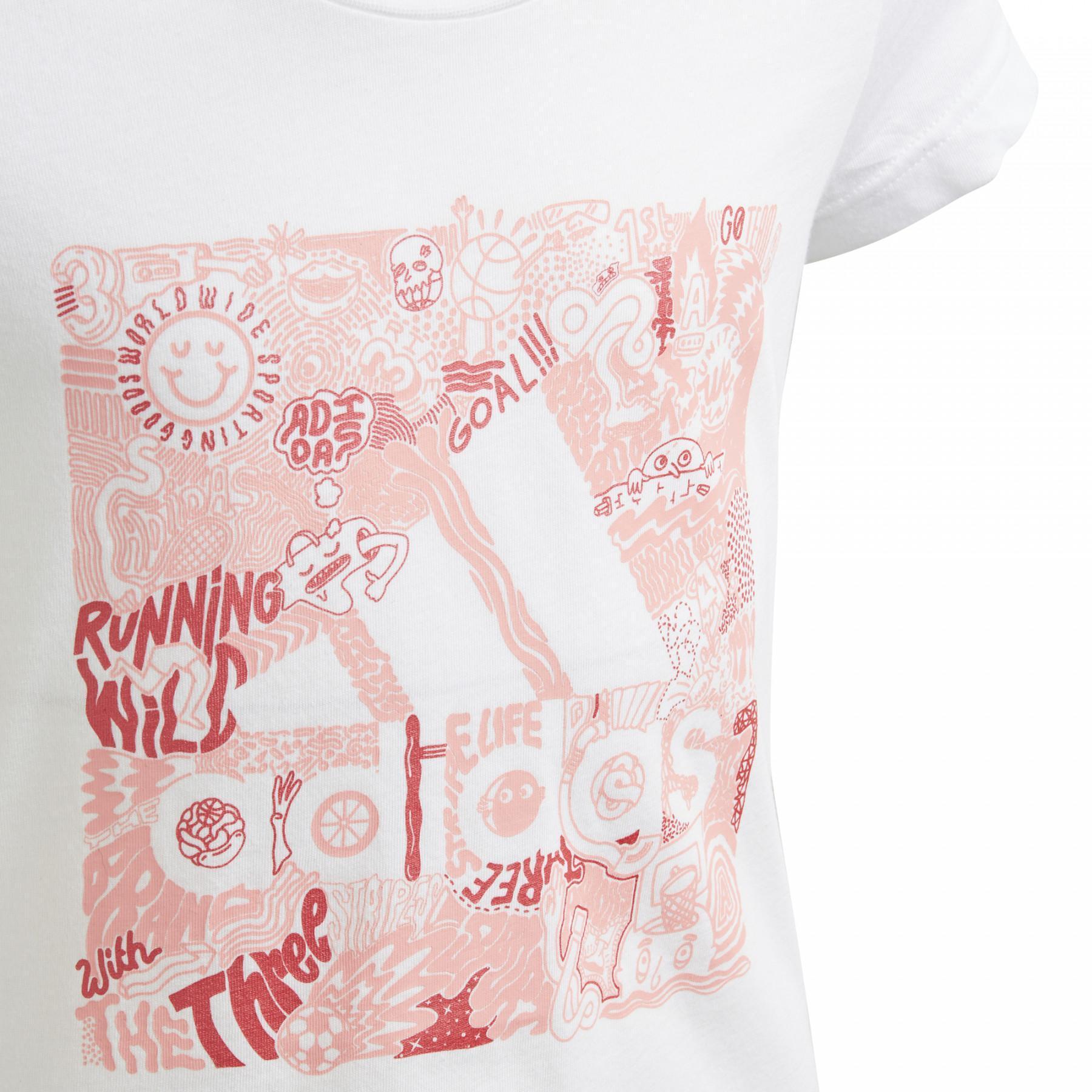 Mädchen-T-Shirt adidas Most Haves Doodle BoS