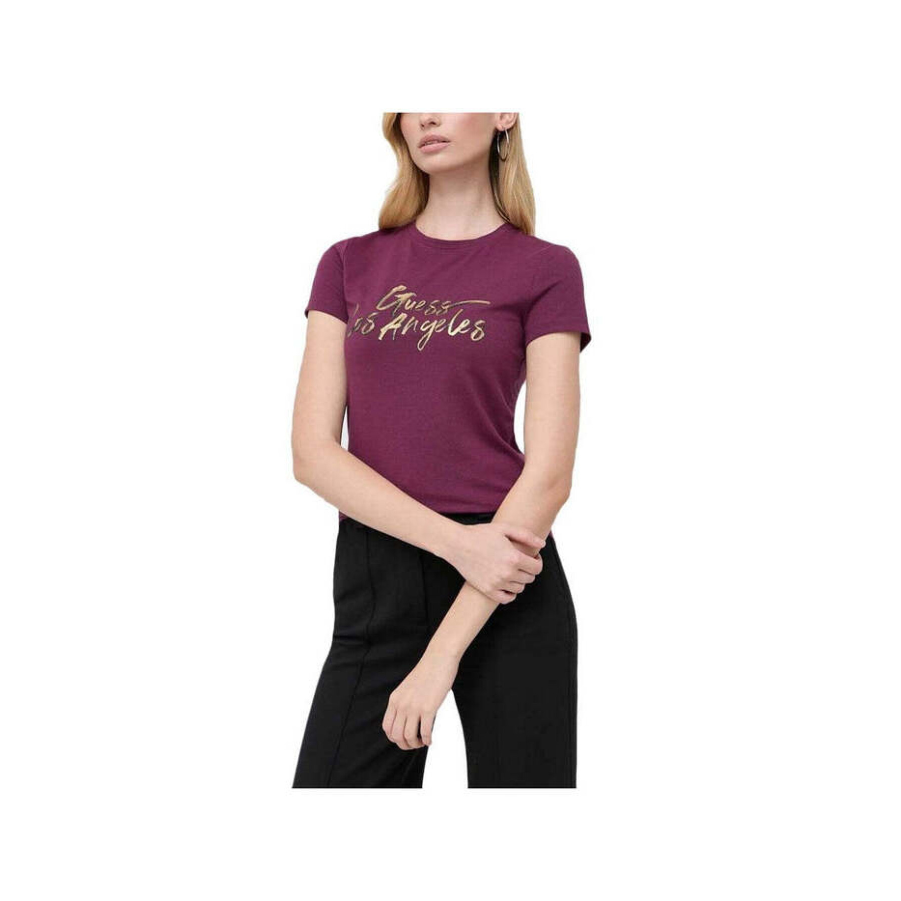 T-Shirt mit Rundhalsausschnitt, Damen Guess Gold