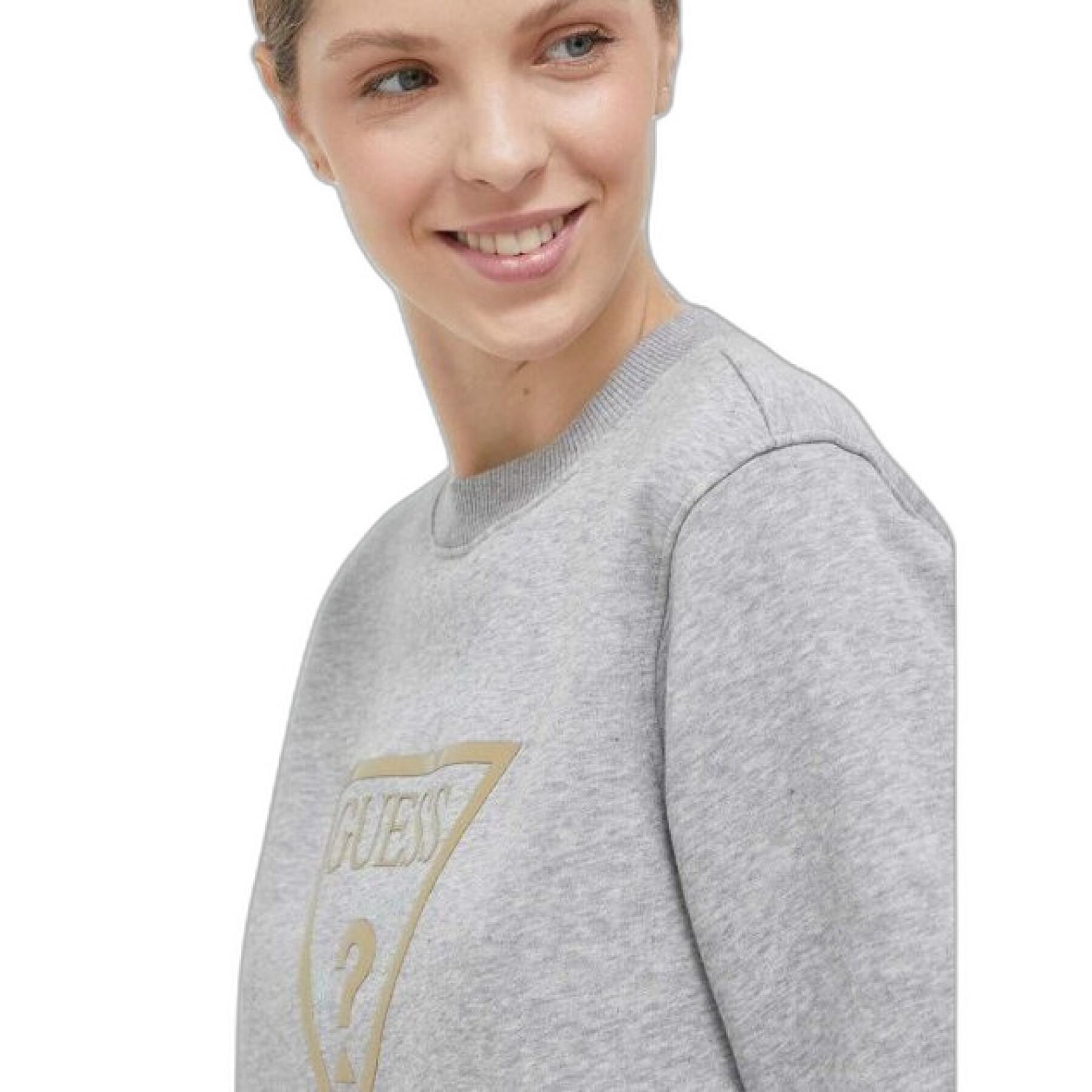 Sweatshirt mit Rundhalsausschnitt und goldenem Dreieck, Damen Guess
