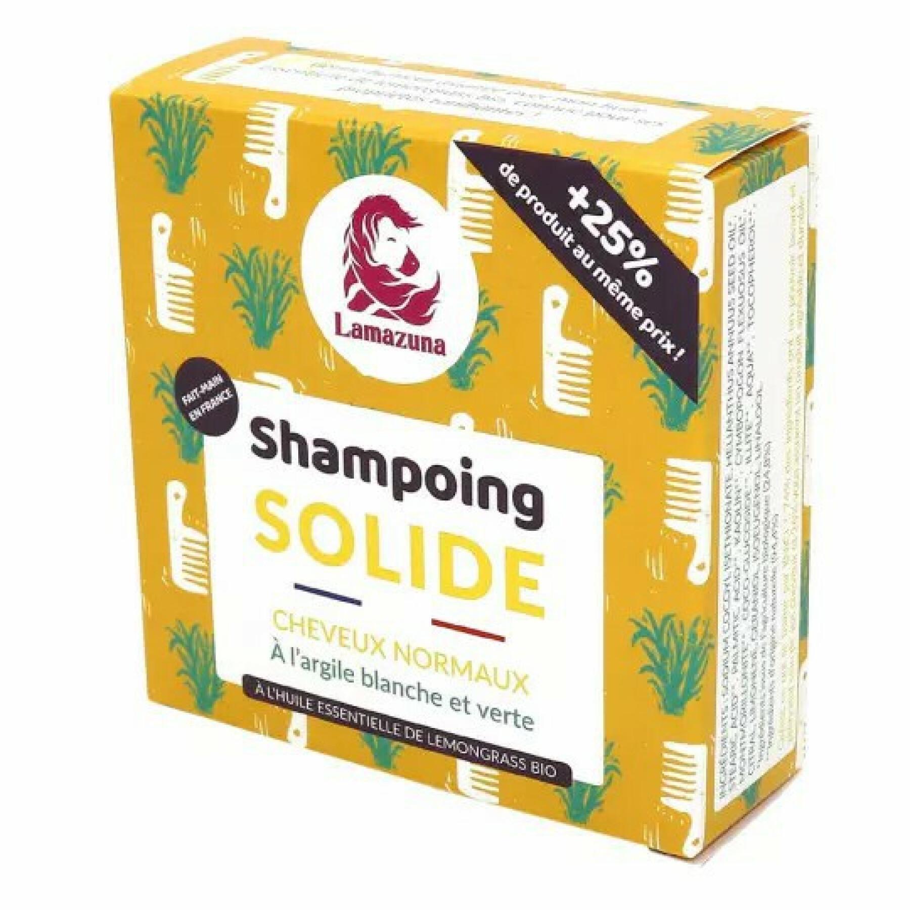 Festes Shampoo für normales Haar mit weißer und grüner Tonerde Lamazuna (70 ml)
