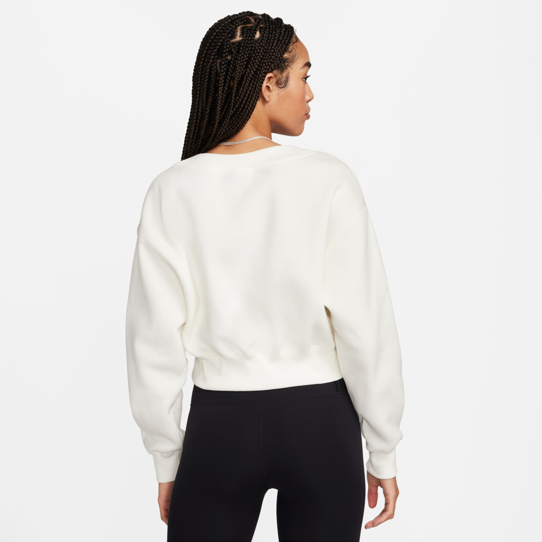 Sweatshirt, kurz, Oversize, mit V-Ausschnitt, Damen Nike Phoenix Fleece