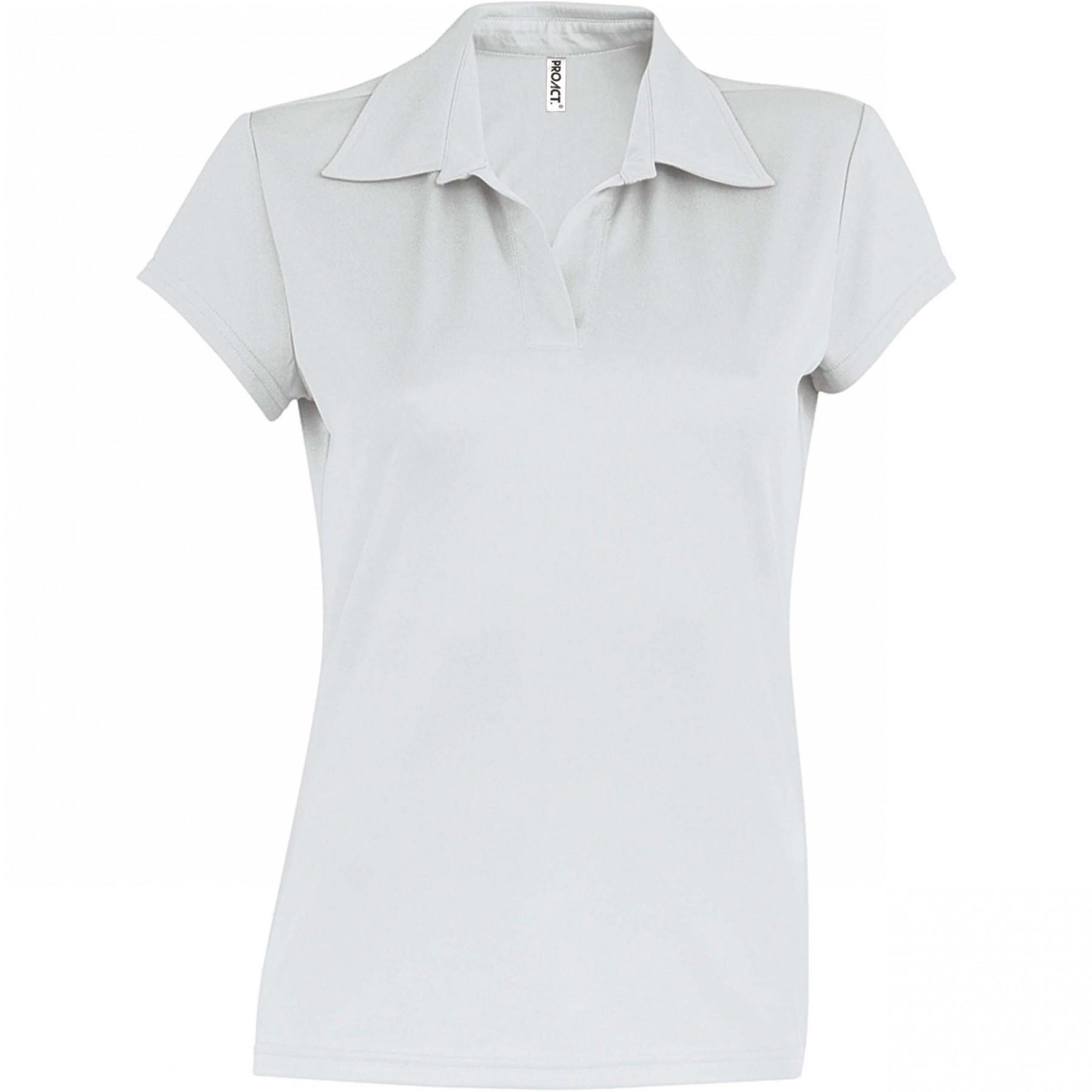 Kurzärmeliges Sport-Poloshirt für Damen Proact blanc