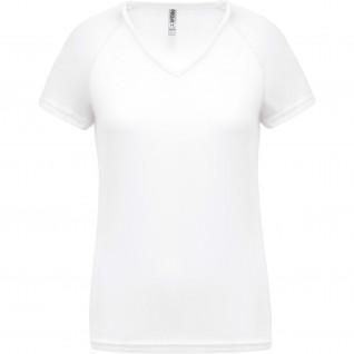 Damen-T-Shirt mit V-Ausschnitt Proact Sport blanc