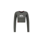 Crop-T-Shirt, Langarm, Damen Alpha Industries Basic