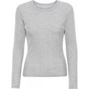 Geripptes T-Shirt mit langen Ärmeln, Frau Colorful Standard Organic heather grey