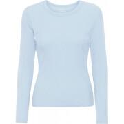 Geripptes T-Shirt mit langen Ärmeln, Frau Colorful Standard Organic polar blue