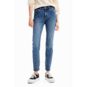 Skinny Jeans Blumen Frau Desigual Push-up