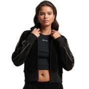 Damen-Sweatjacke aus Samt Superdry Code S Logo